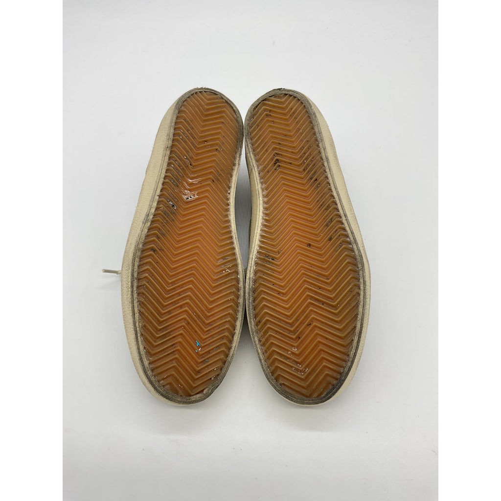 Golden Goose 'Soul-Star' Tan Leather Distressed Leather-Trimmed Suede Sneakers Size 9