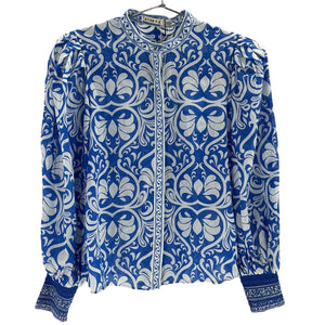 Neiman Marcus Printed Blue April Blouse Size XS
