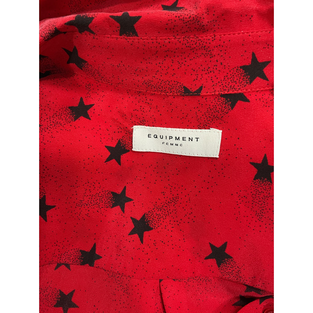 Equipment 'Signature' Red Silk Top Size XS