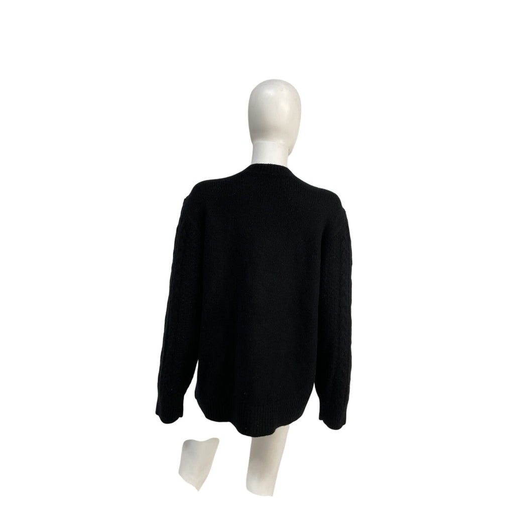Favorite Daughter The Oversized Black Merino Wool Cardigan Size S