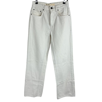 Grlfrnd High Rise Straight Leg White Brooklyn Denim Jeans Size 25