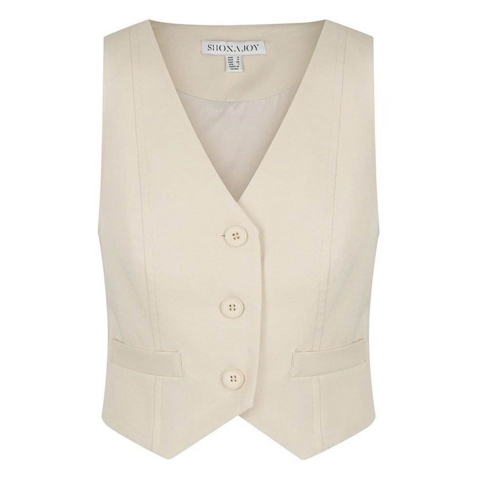 Shona Joy Tailored Beige Sara Vest Size 8