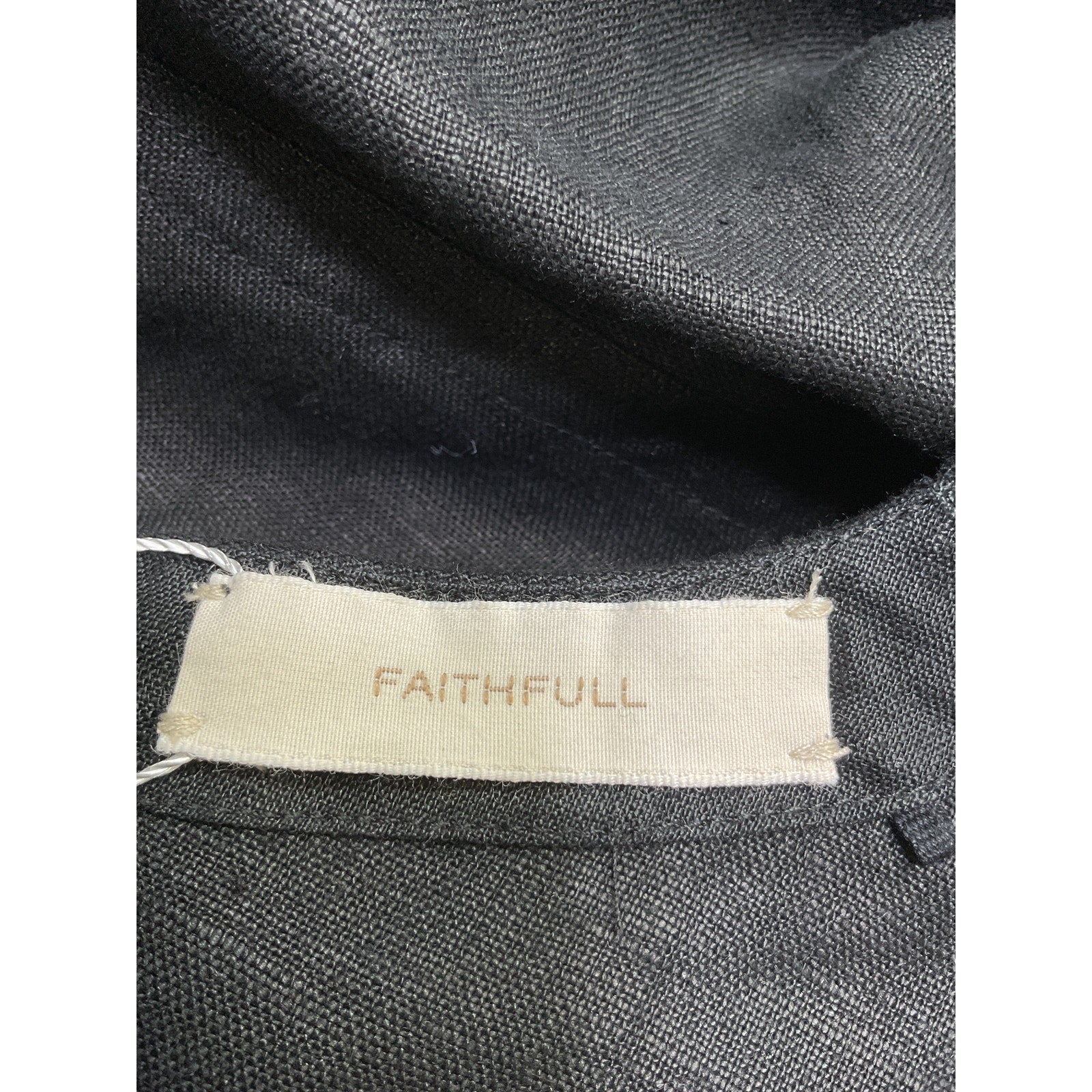 Faithfull The Brand 'Soleil' Black Linen Mini Dress Size S
