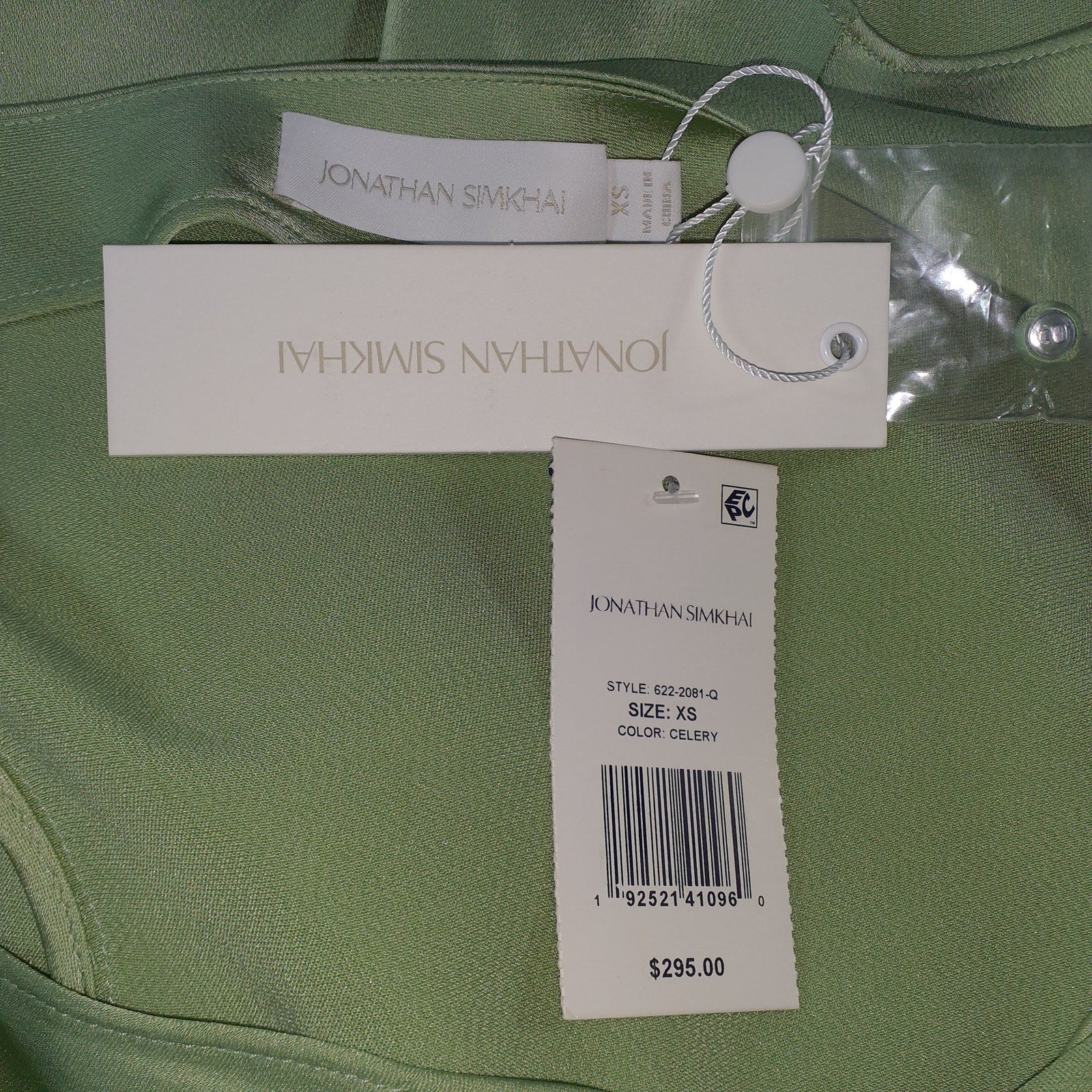 Simkhai 'Alice' Green Satin One Shoulder Top Size XS - NWT