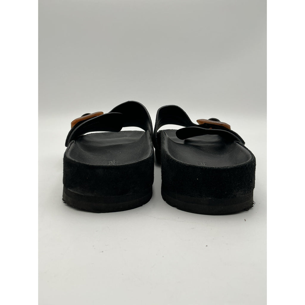 Vince 'Grant' Black Leather Slide Sandal Size 7.5
