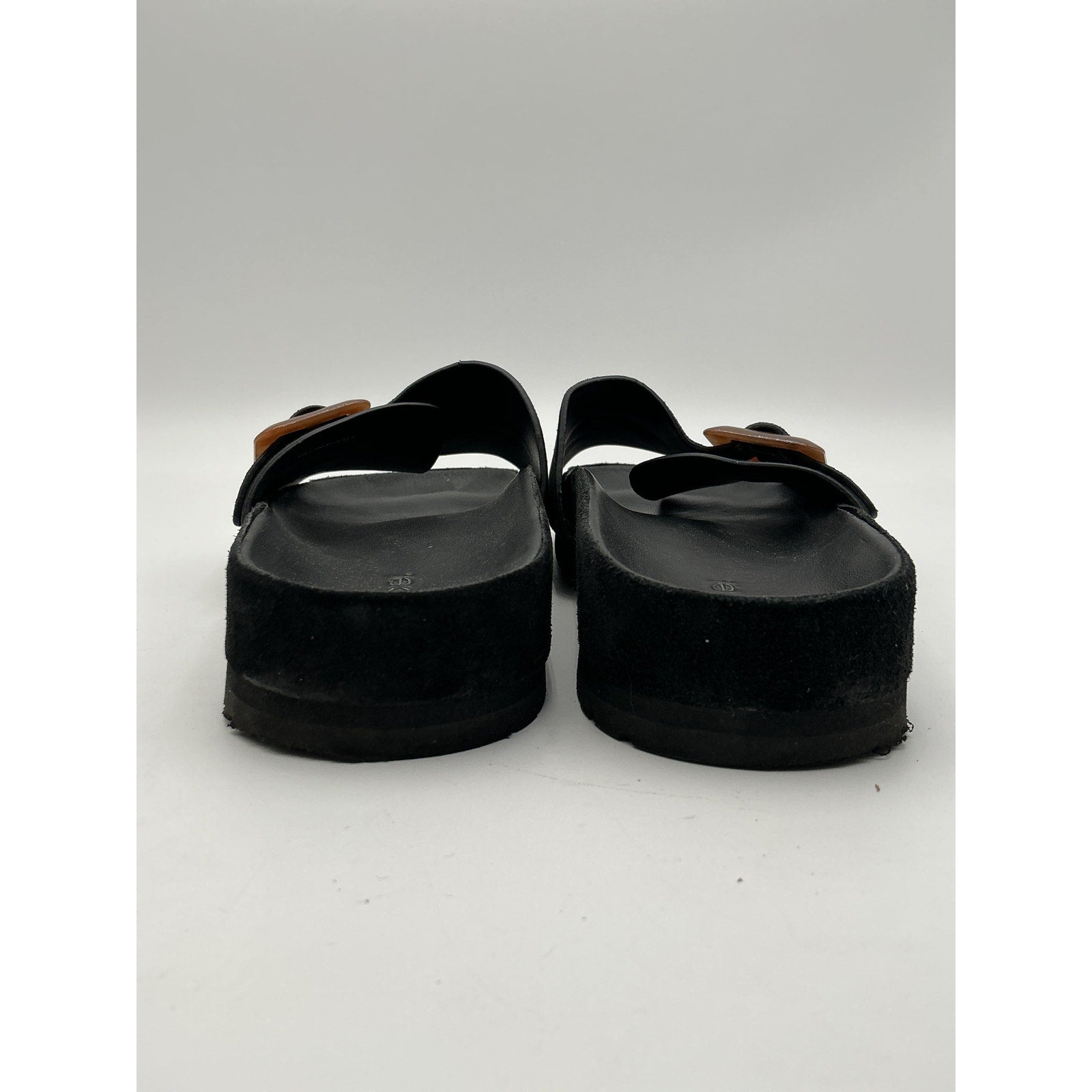 Vince 'Grant' Black Leather Slide Sandal Size 7.5