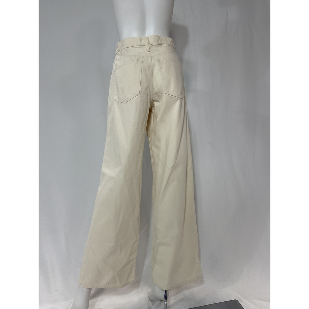J.Crew 'Lower' White Rise Wide Leg Denim Jean Size 29