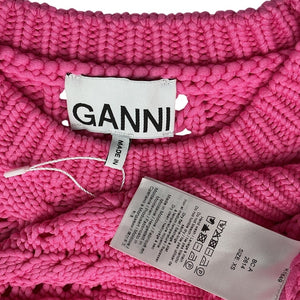 Ganni Sleeveless Rope Knit Logo Top Size XS