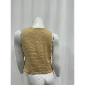 Faithfull The Brand 'Salome' Tan Linen Top Size S