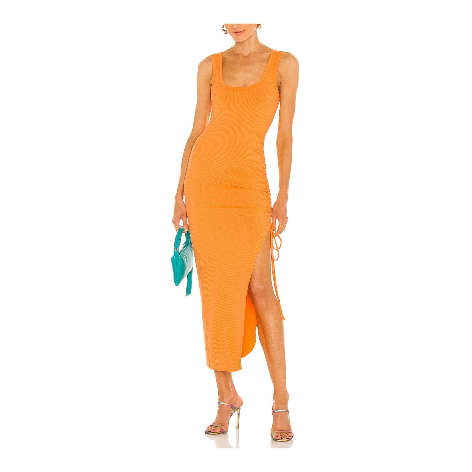 The Range 'Cinched' Orange Midi Dress Size M