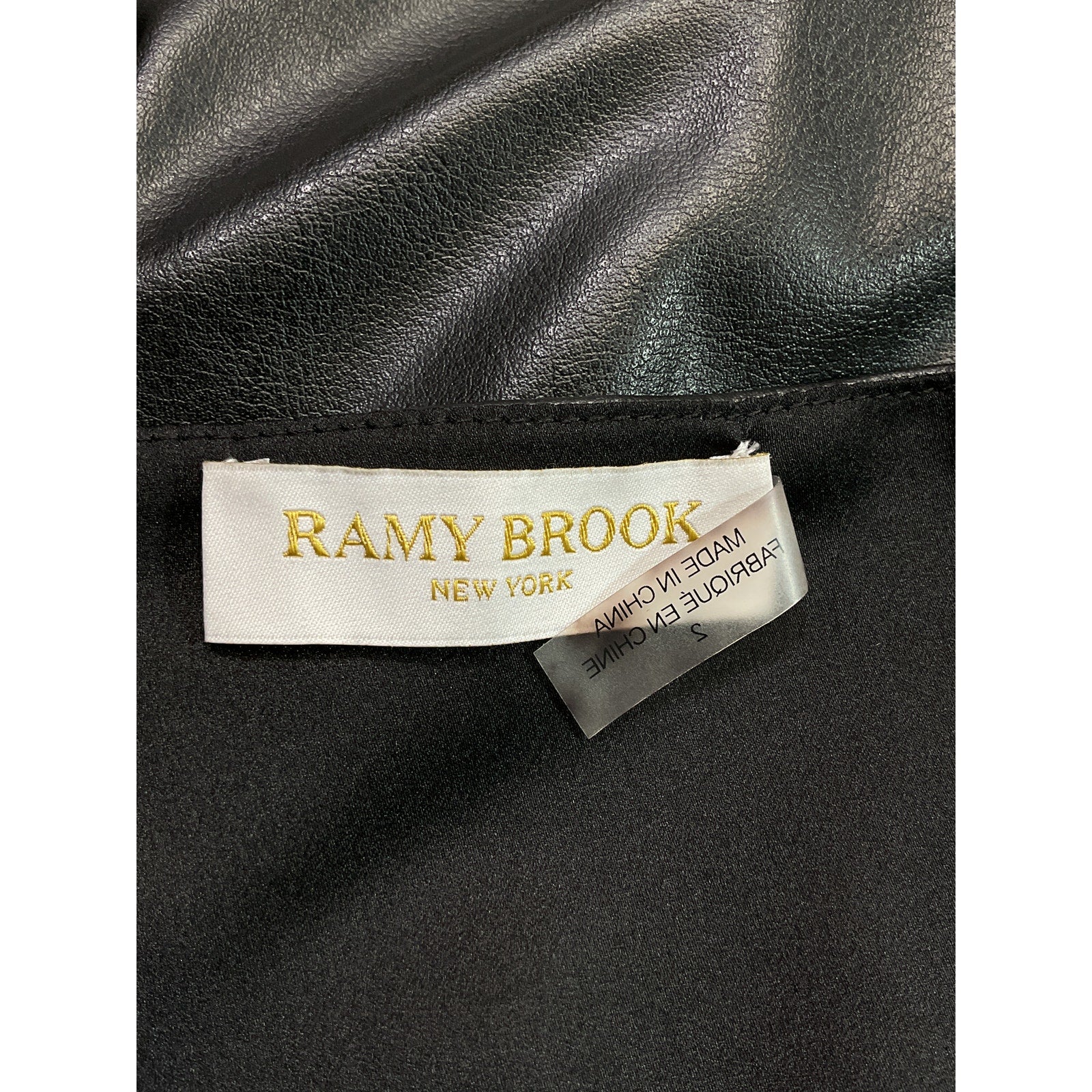 Ramy Brook 'Sonnet' Black Faux Leather Mini Dress Size 2