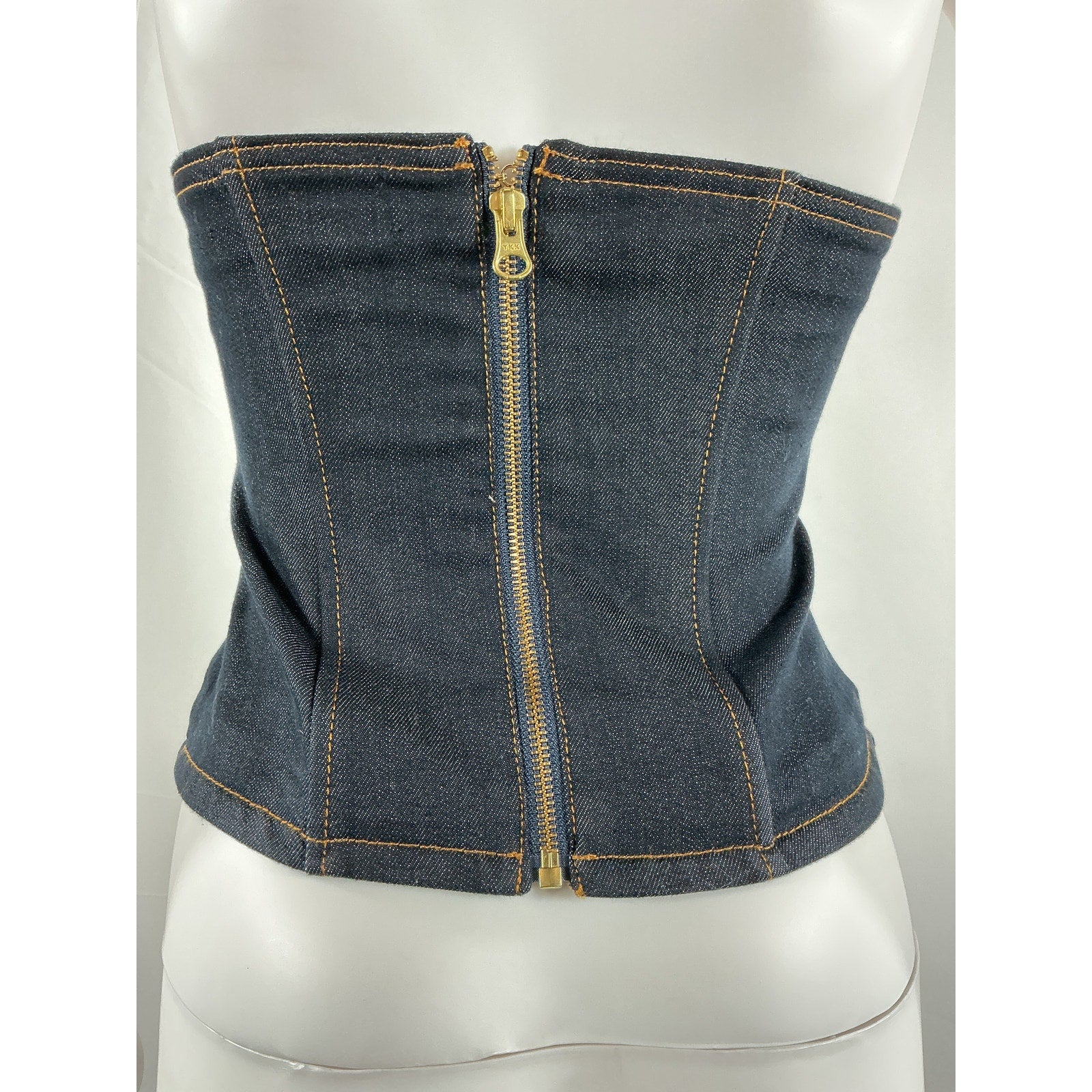 Retrofete 'Allie' Black Cotton Denim Top Size XS