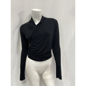 Vince 'Fixed' Black Rayon Wrap Top Size S