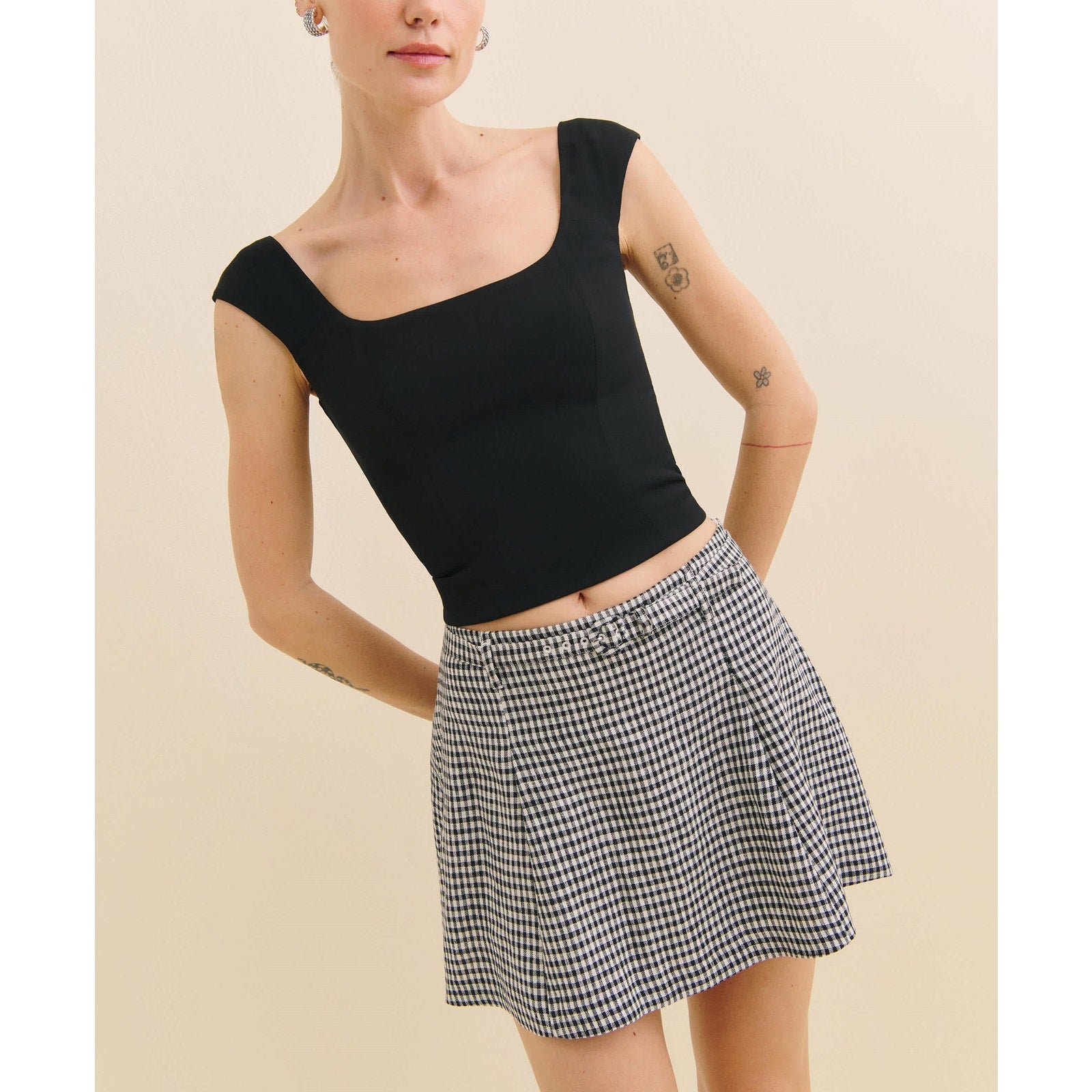 Reformation 'Rory' Black Linen Skirt Size 2