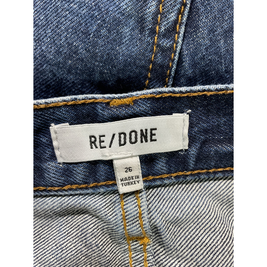 Re/Done 'Originals' Blue 'The Midi' Denim Short Size 26