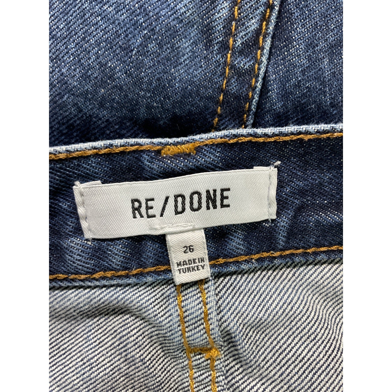 Re/Done 'Originals' Blue 'The Midi' Denim Short Size 26