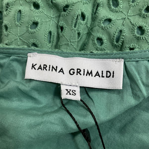 Karina Grimaldi Eyelet Sage Irina Mini Dress Size XS NWT