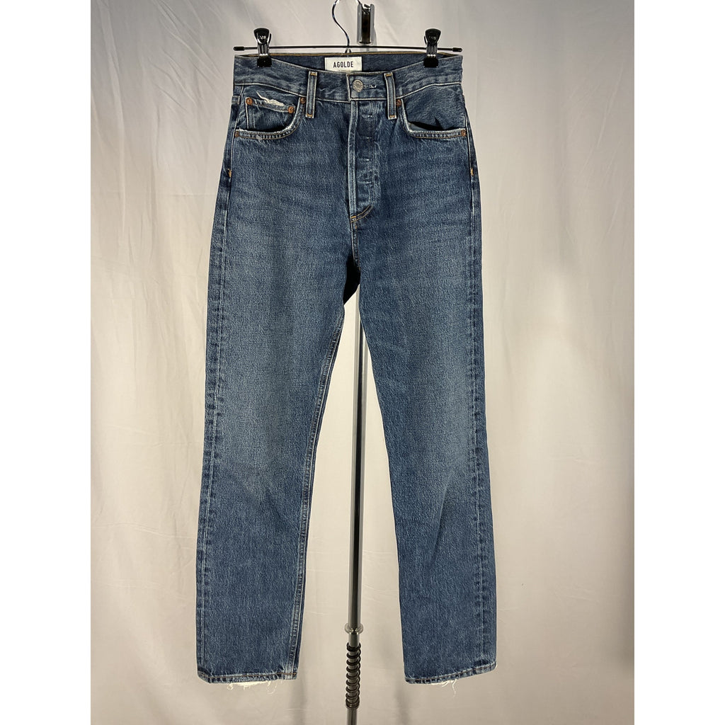 Agolde 90'S Blue Cotton Pinch Waist Denim Jean Size 23