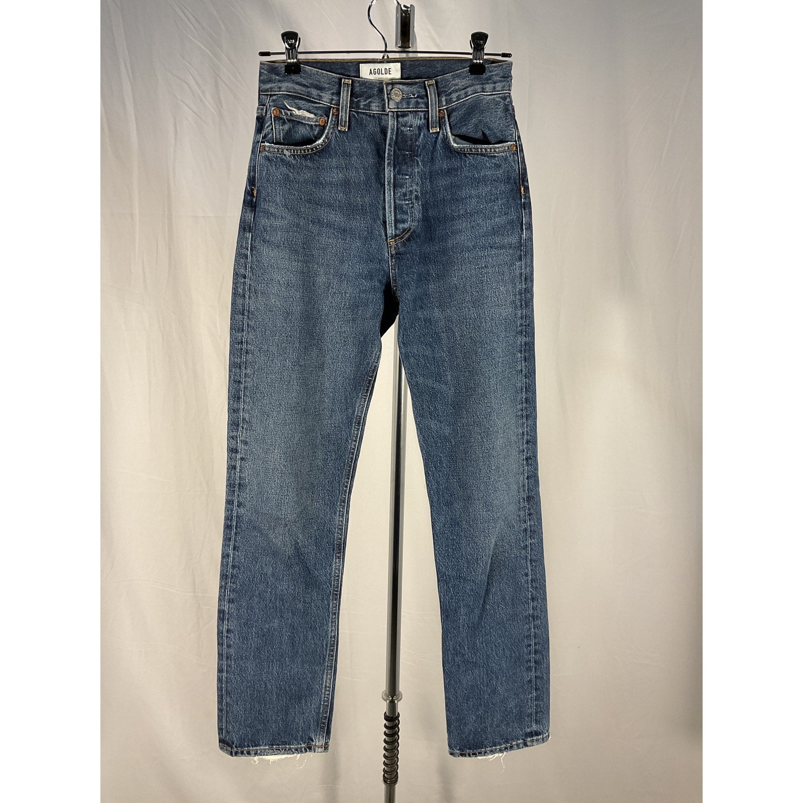 Agolde 90'S Blue Cotton Pinch Waist Denim Jean Size 23