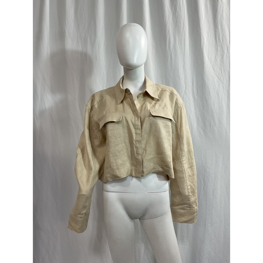 L'Academie 'Josefin' Beige Blouse Size M