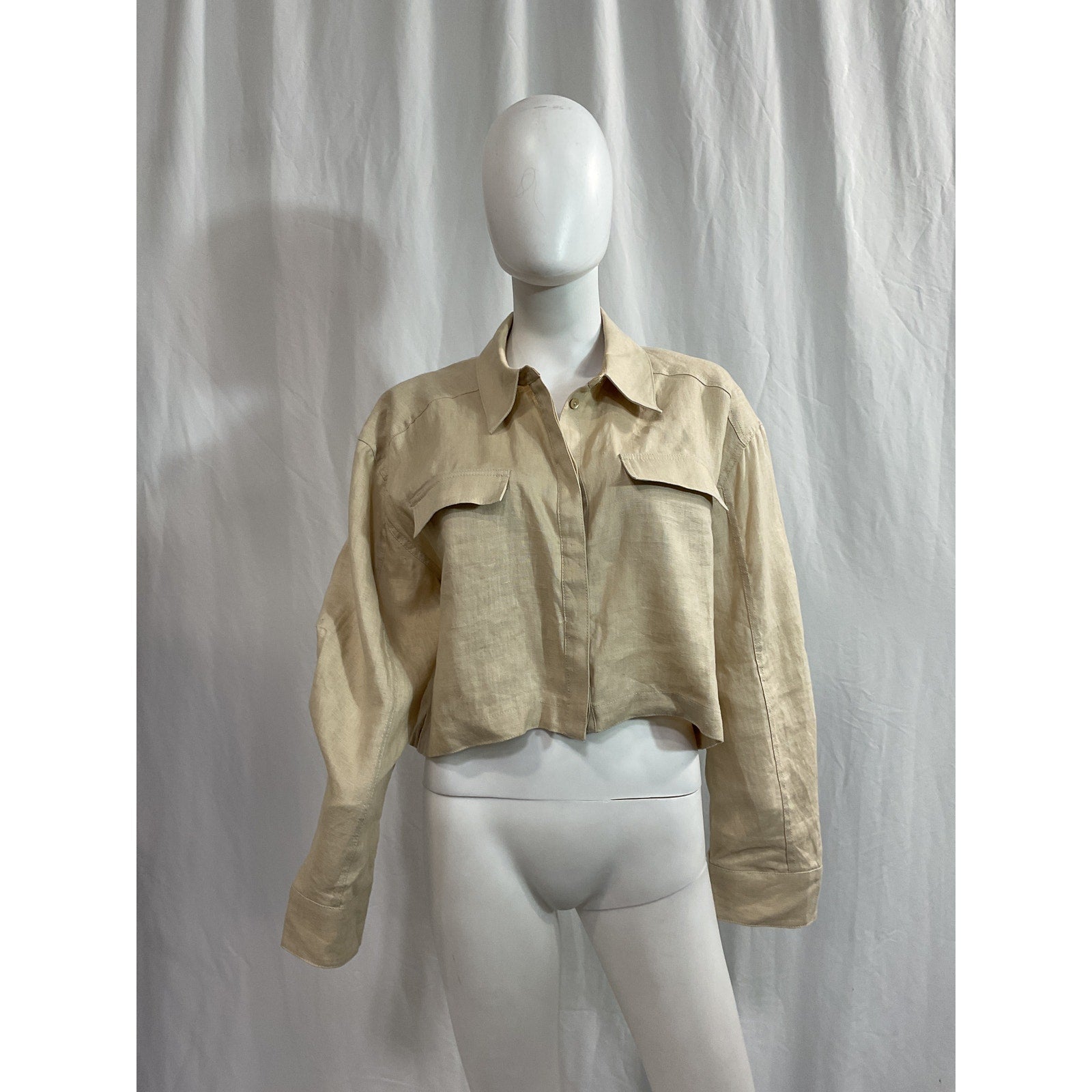 L'Academie 'Josefin' Beige Blouse Size M