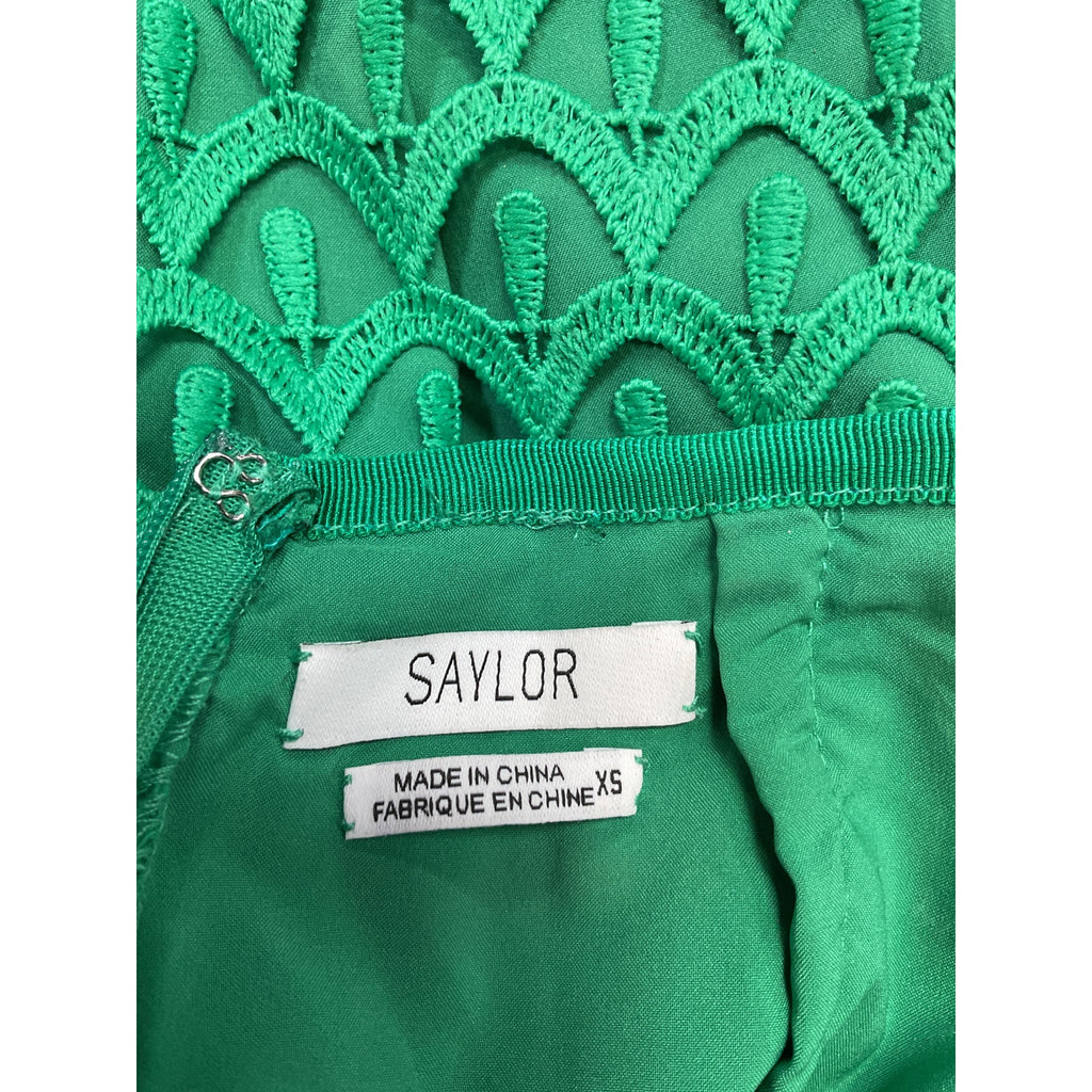 Saylor 'Deirdre' Green Polyester Top & Mini Skirt Set Size XS