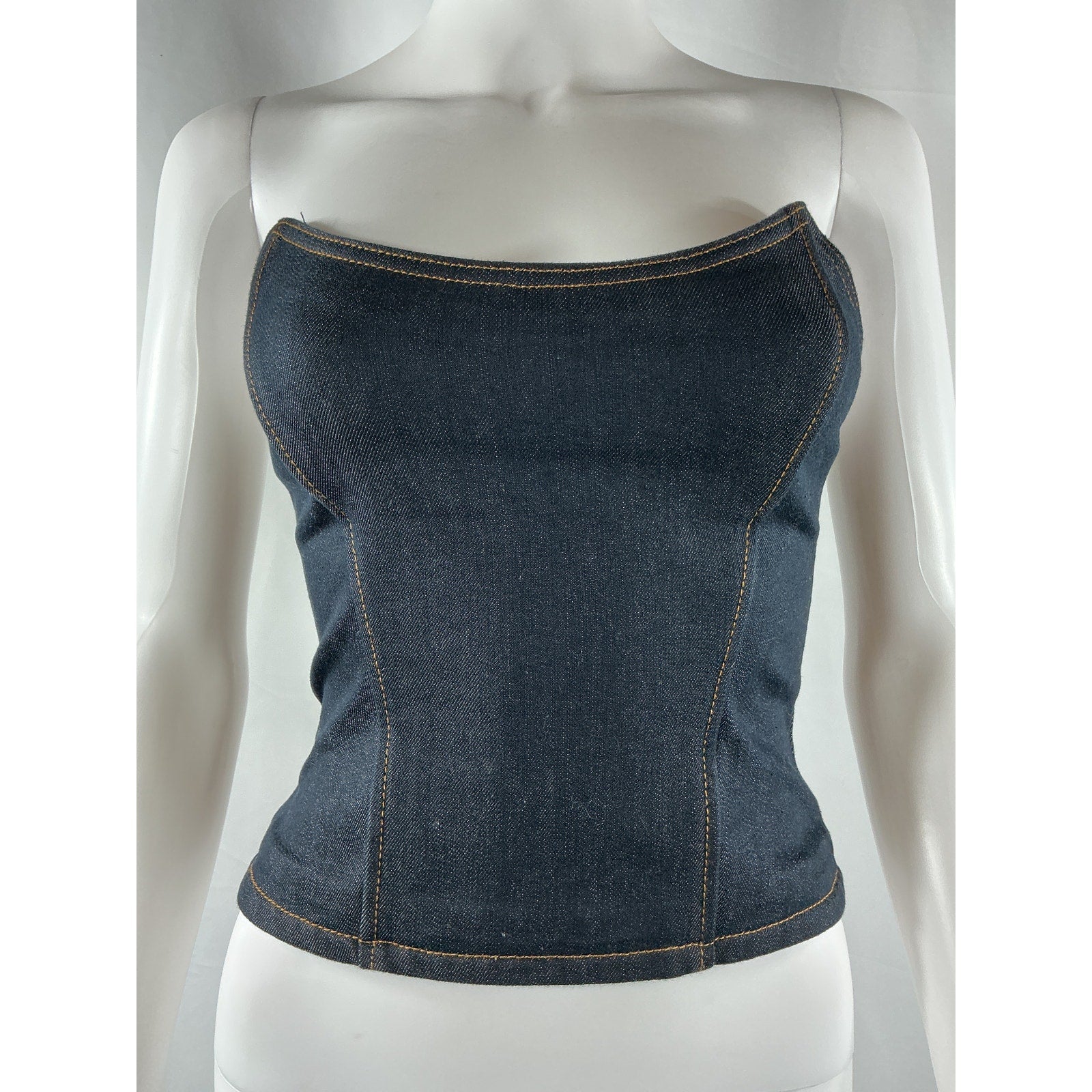 Retrofete 'Allie' Black Cotton Denim Top Size XS