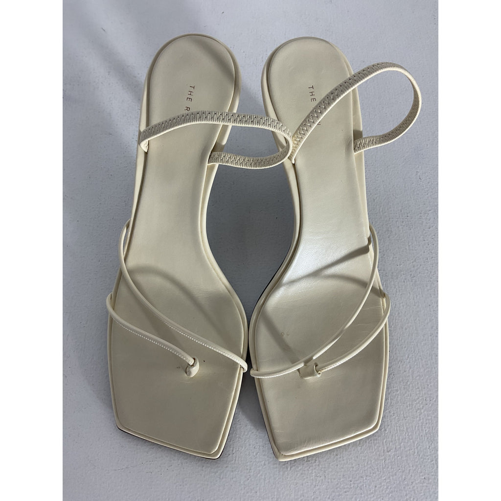 The Row 'Rai' Cream Leather Sandal Size 8