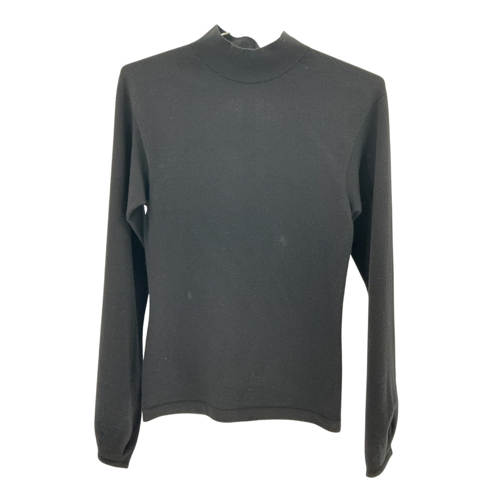 Vince Open Back Puff Sleeve Black Mock Neck Sweater Size S