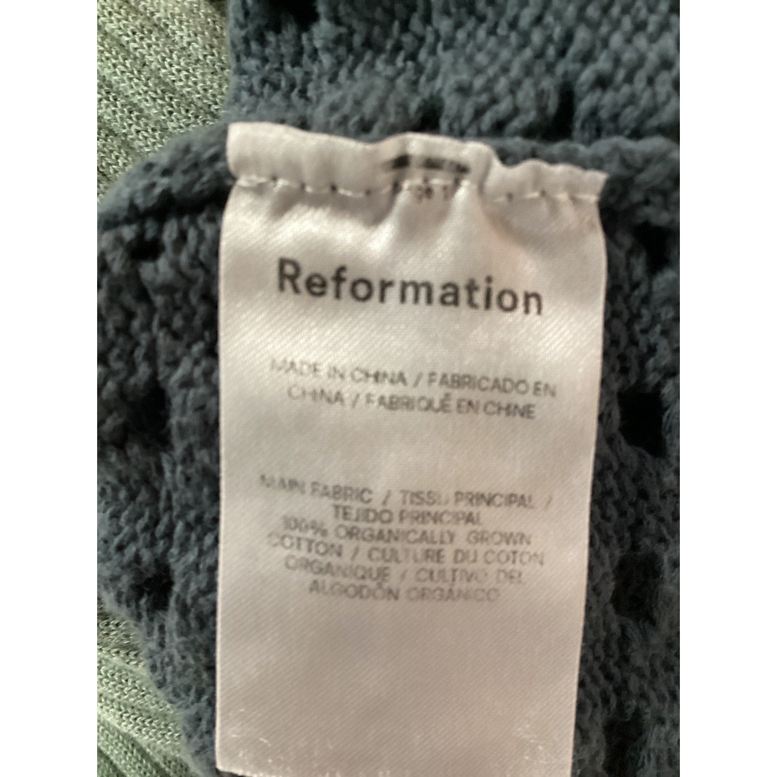 Reformation 'Livvy' Black Open Knit Sweater Dress Size M