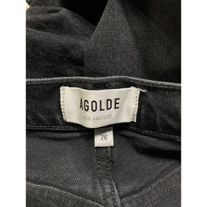 Agolde Pinch Waist Black High Rise Kick Flare Denim Jean Size 26