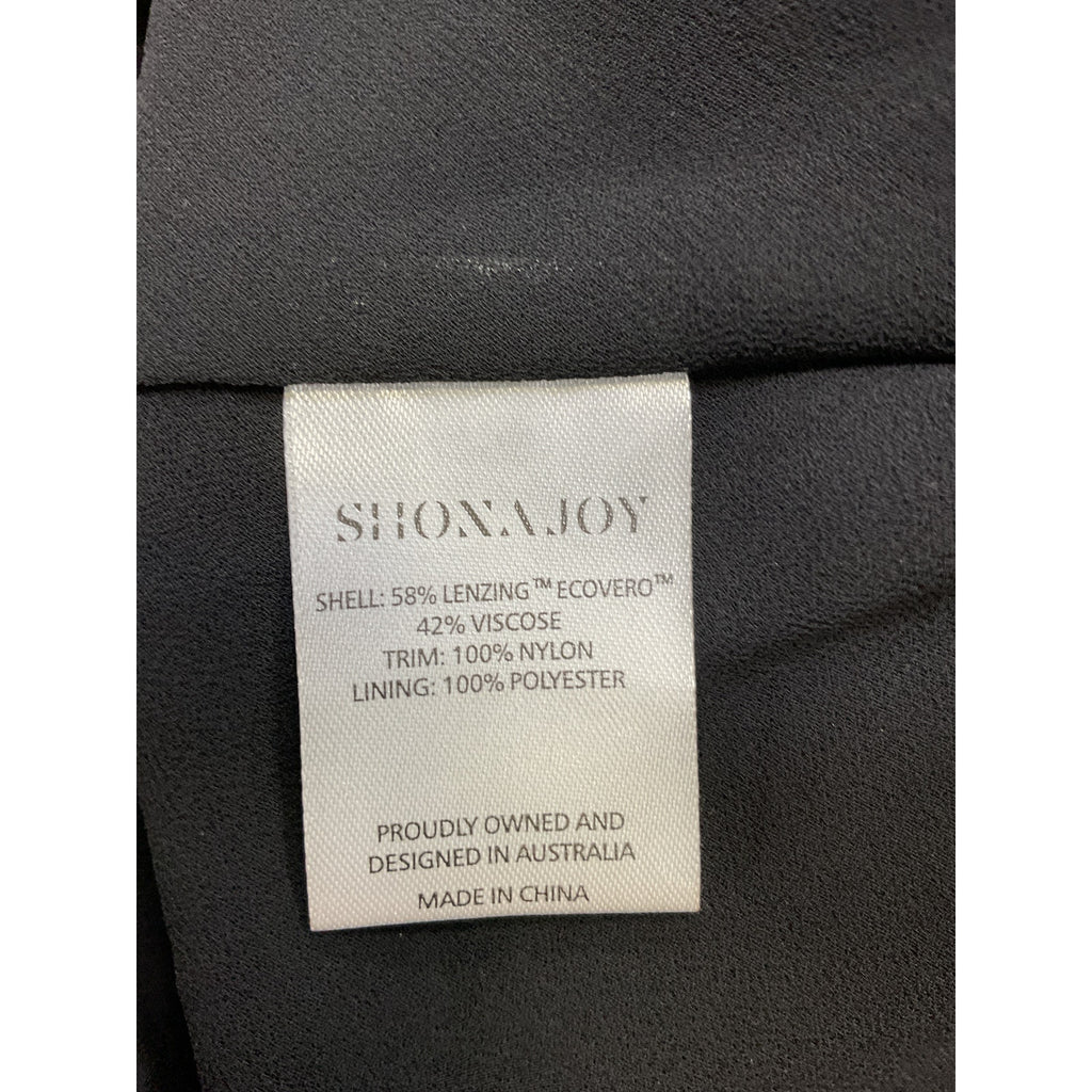 Shona Joy 'Camille' Black Lenzing Ecovero Lace Cross Back Midi Dress Size 2