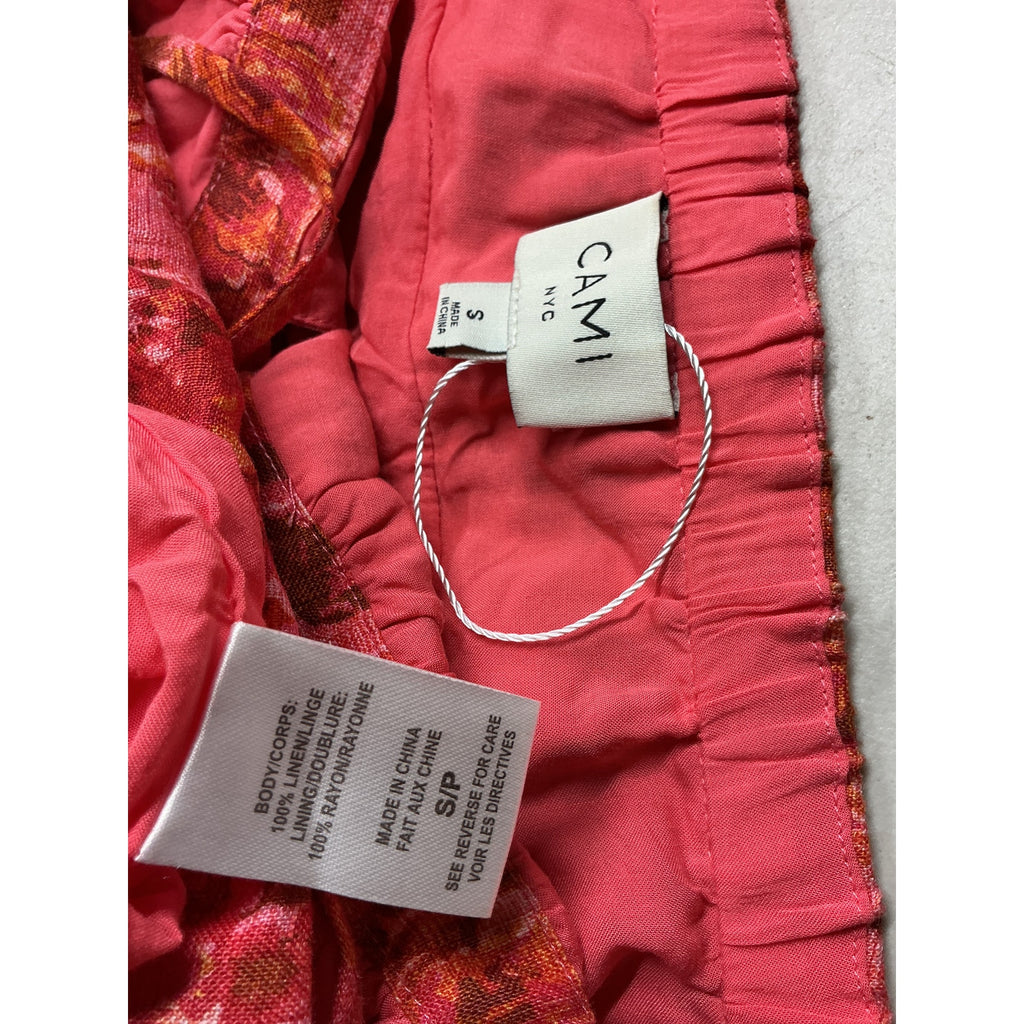 Cami Nyc 'Doris' Red Linen Tiered Mini Dress Size S