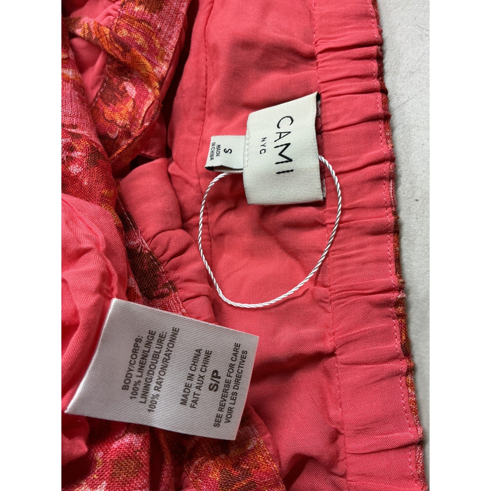 Cami Nyc 'Doris' Red Linen Tiered Mini Dress Size S