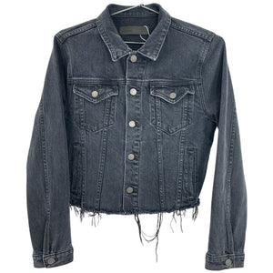 Grlfrnd Distressed Black Trucker Jacket Size M