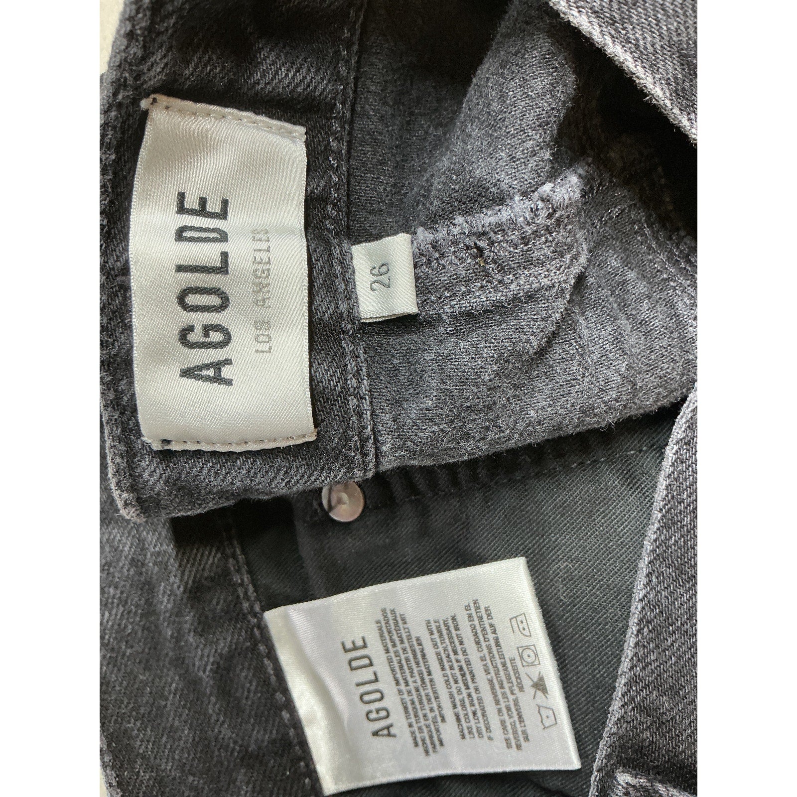 Agolde Parker 'Angled' Black Cotton Hem Skirt Size 26