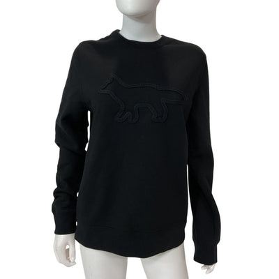 Maison Kitsuné Contour Black Fox Sweatshirt Size S NWT