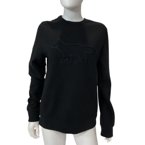 Maison Kitsuné Contour Black Fox Sweatshirt Size S NWT