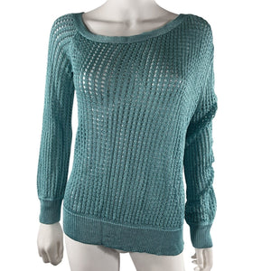 Lpa Open Knit Blue Leo Sweater Size M