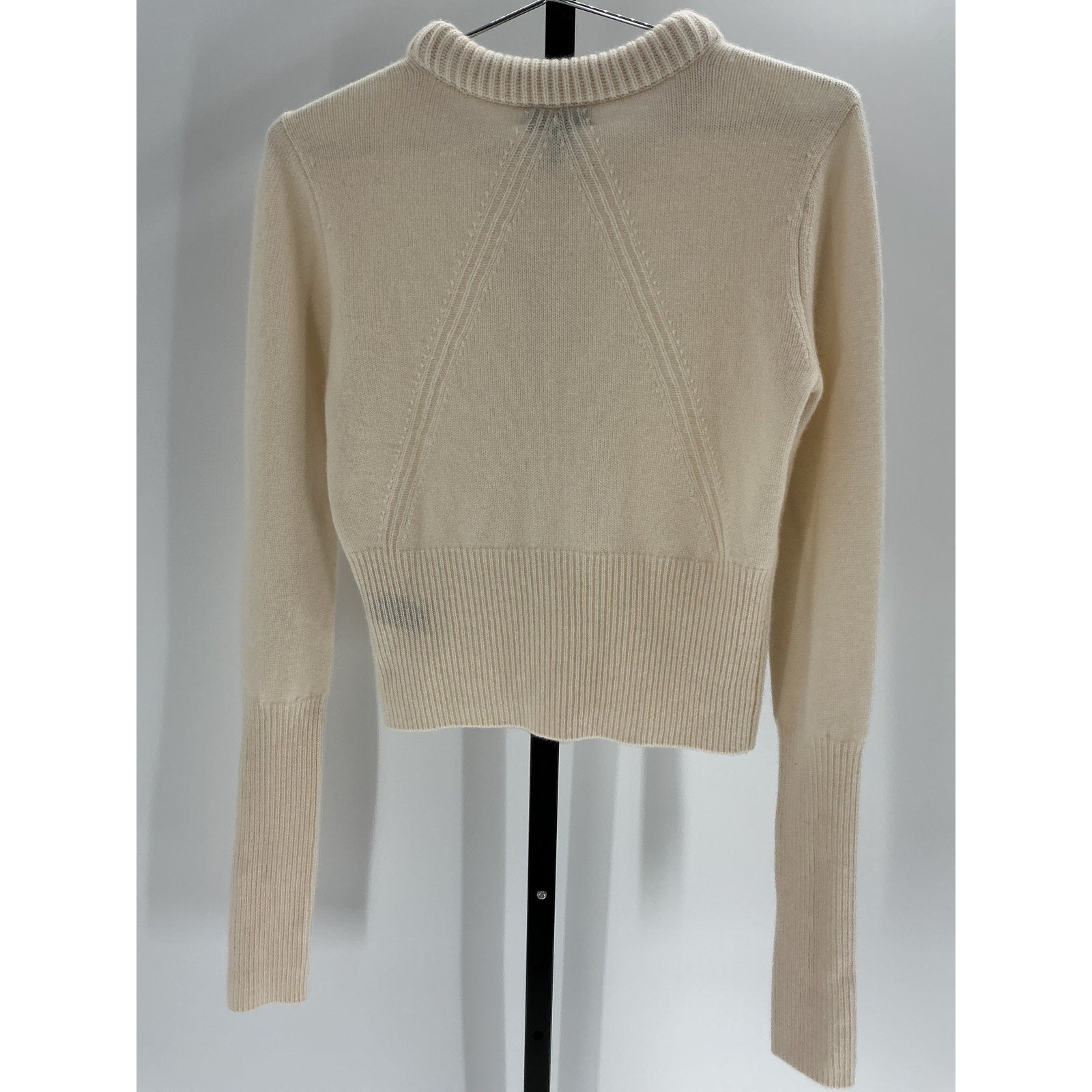 Rag & Bone 'Pierce' Ivory Slim Crew Neck Cashmere Sweater Size M