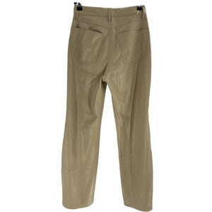 Nanushka Cropped Vegan Leather Beige Zoey Flared Pants Size X Small