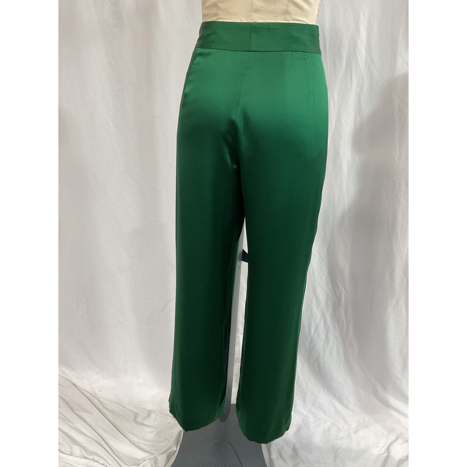 The Sei Wide Leg Green Satin Trouser Size 2