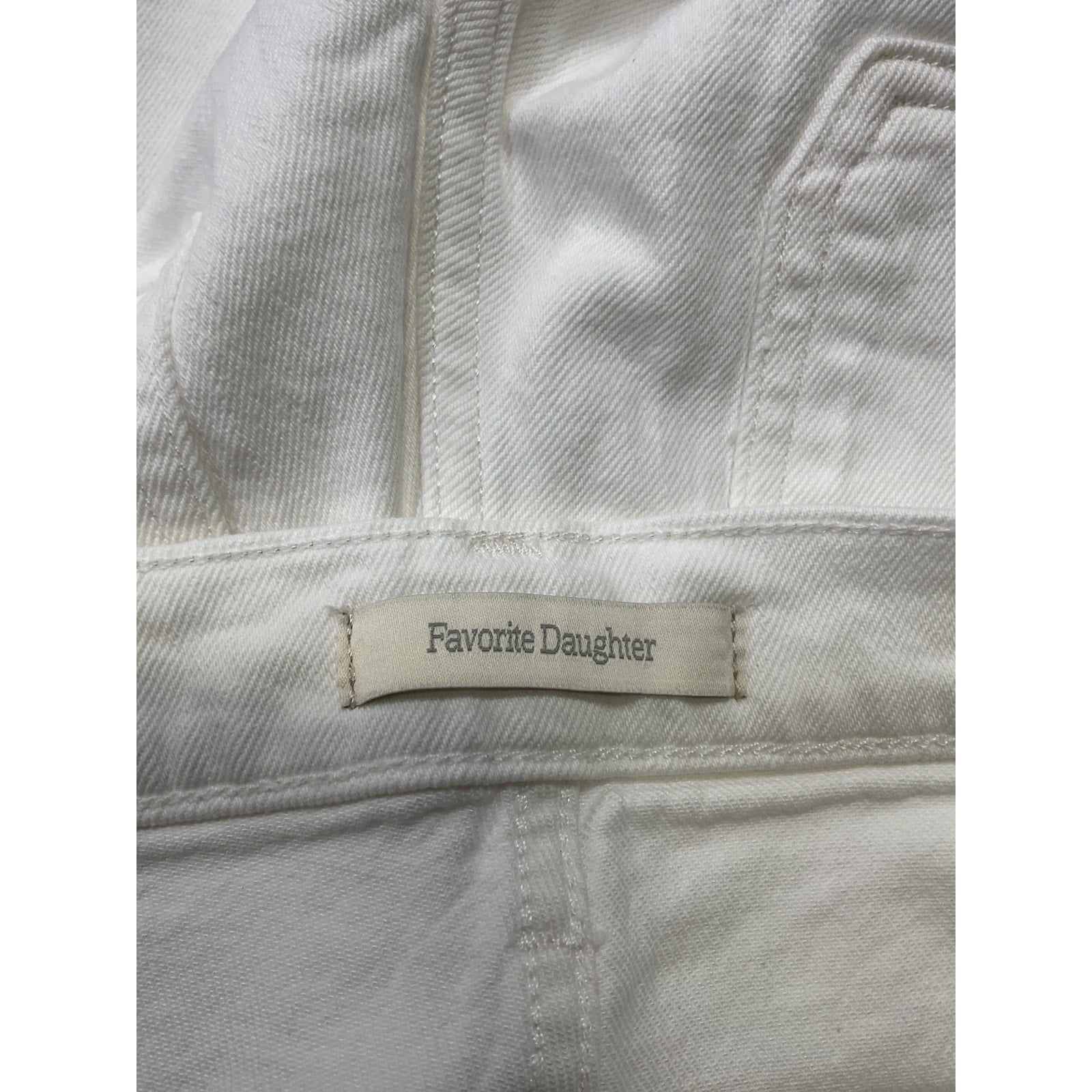 Favorite Daughter 'The Mischa' White Cotton High-Rise Wide-Leg Denim Jean Size 24