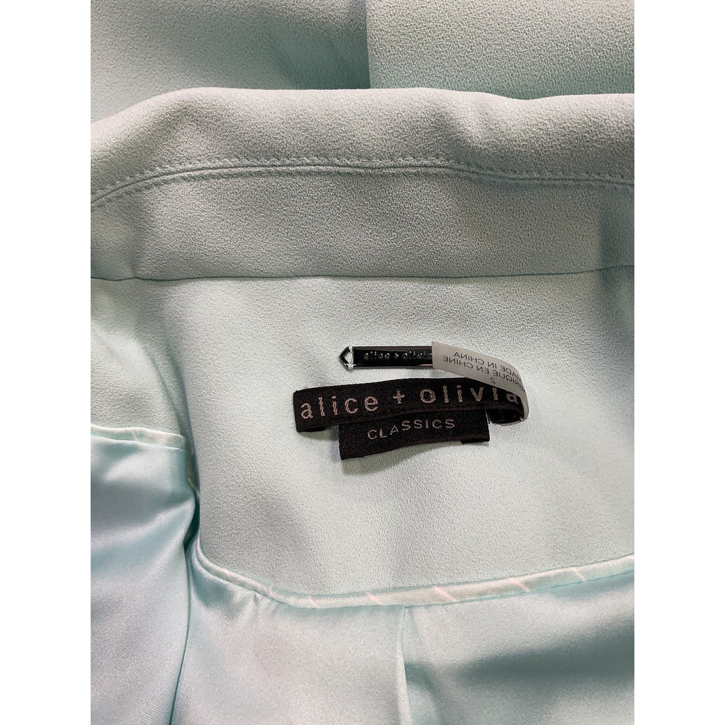 Alice + Olivia 'Justine' Blue Crepe Roll Cuff Blazer Size 2