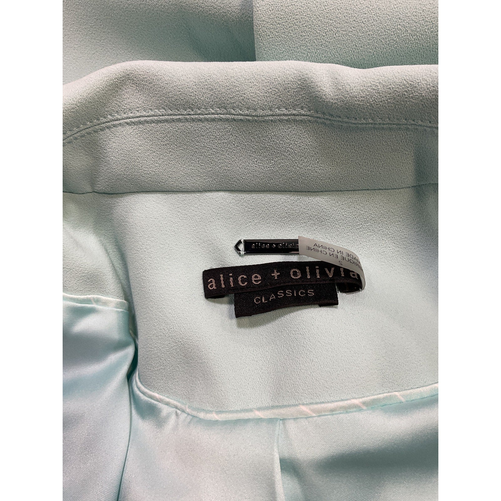Alice + Olivia 'Justine' Blue Crepe Roll Cuff Blazer Size 2