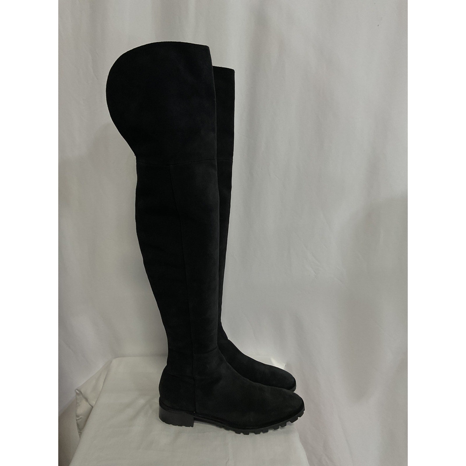 Stuart Weitzman 'Amber' Black Suede Leather Over-The-Knee Boots Size 8