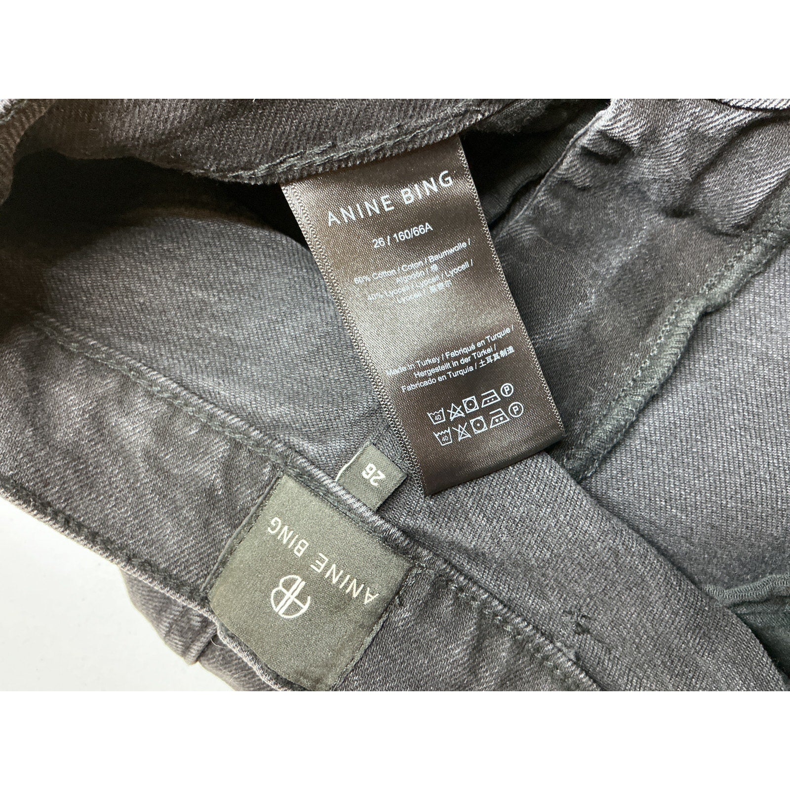 Anine Bing 'Bry' Black Cotton Jean Size 26