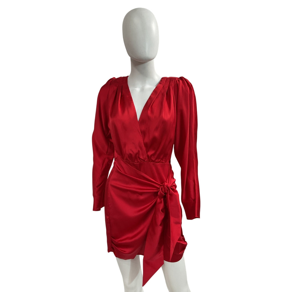 L'Academie 'The Dore' Red Poly Mini Dress Size M