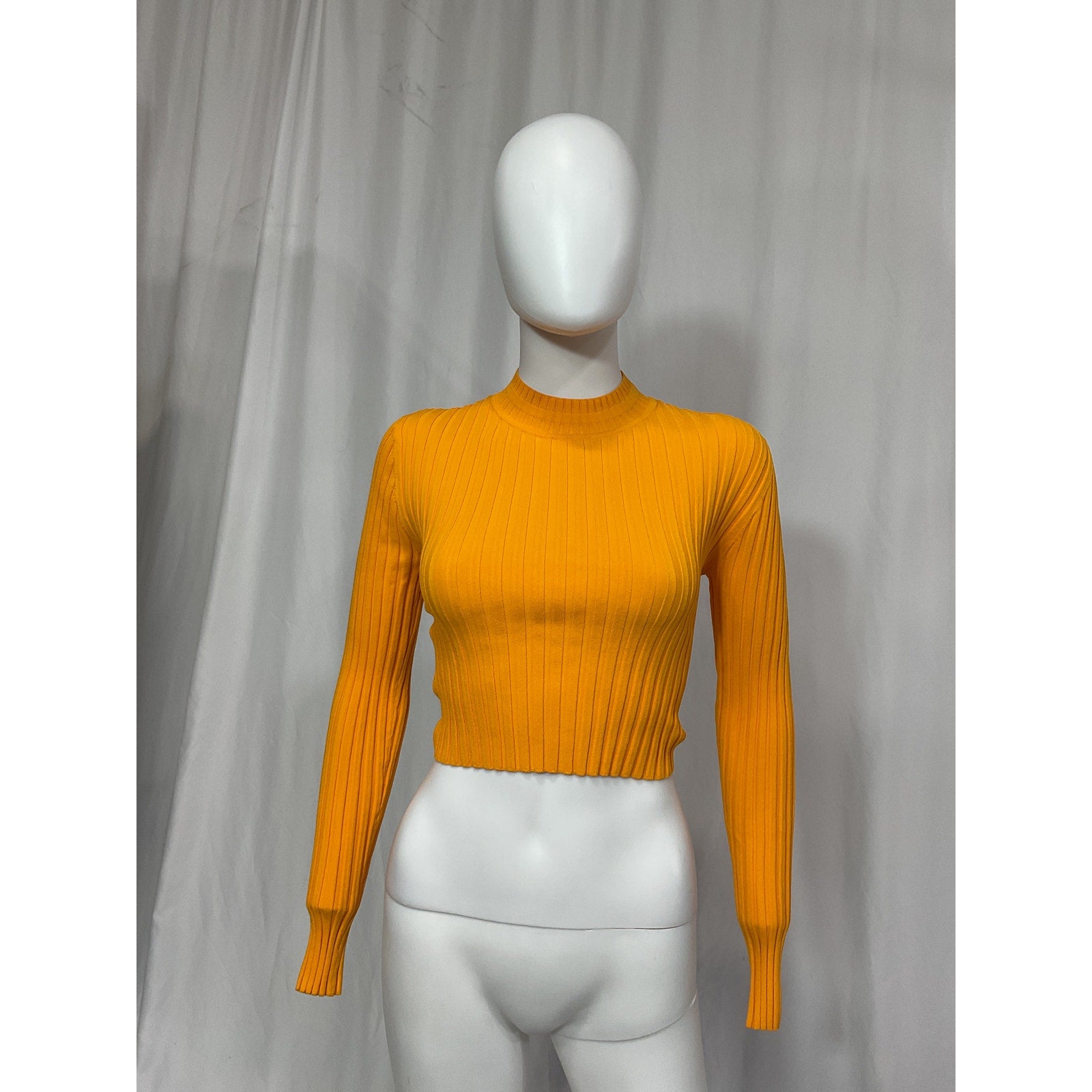 Aje 'Edner' Gold Cropped Knit Open Back Top Size XS