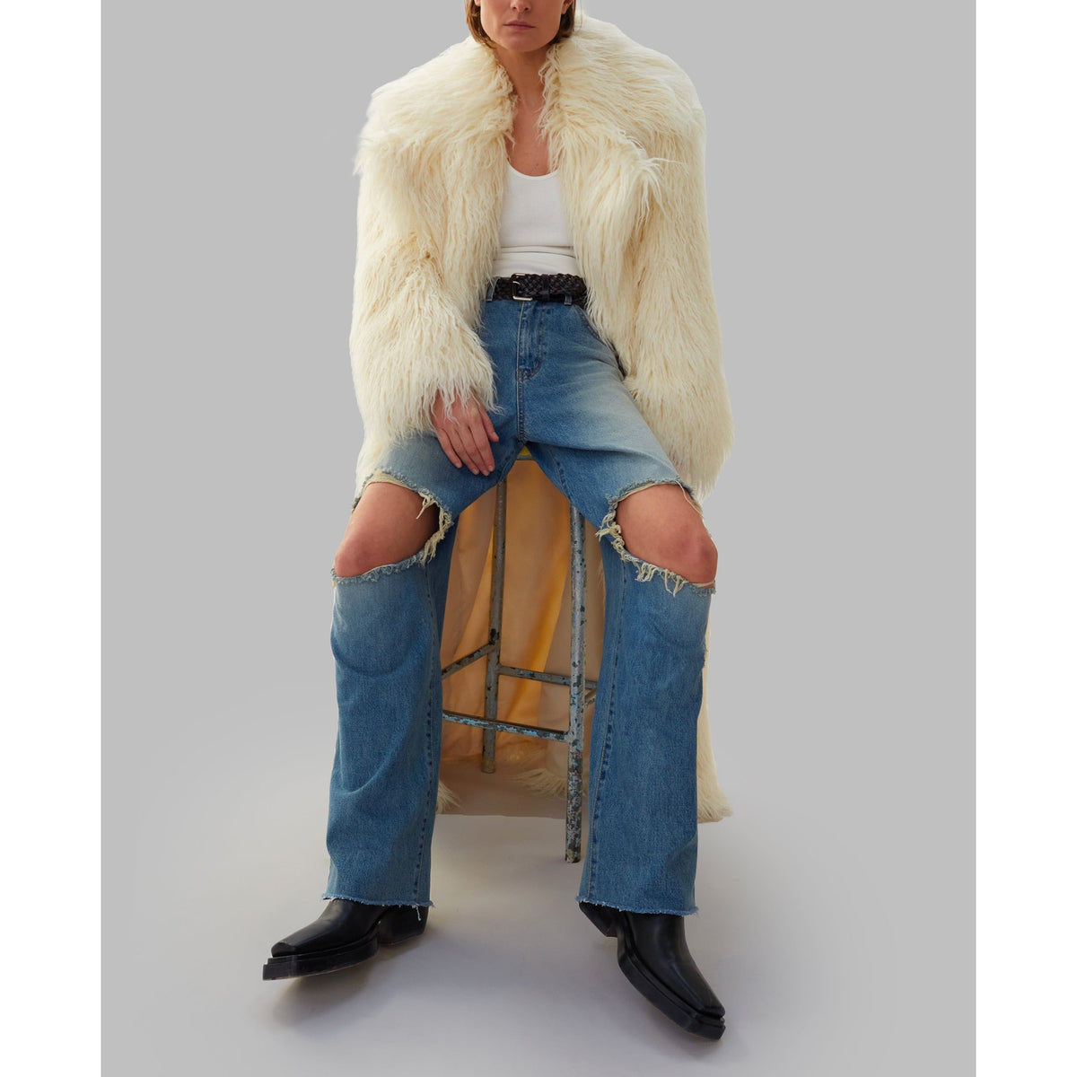 The Frankie Shop 'Melbourne' Blue Ripped Denim Jeans Size S